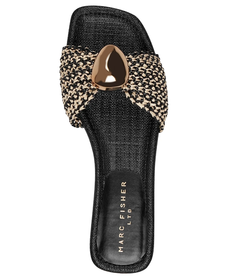 Marc Fisher Ltd Women's Nalena Ornamented Woven Flat Sandals