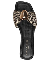 Marc Fisher Ltd Women's Nalena Ornamented Woven Flat Sandals