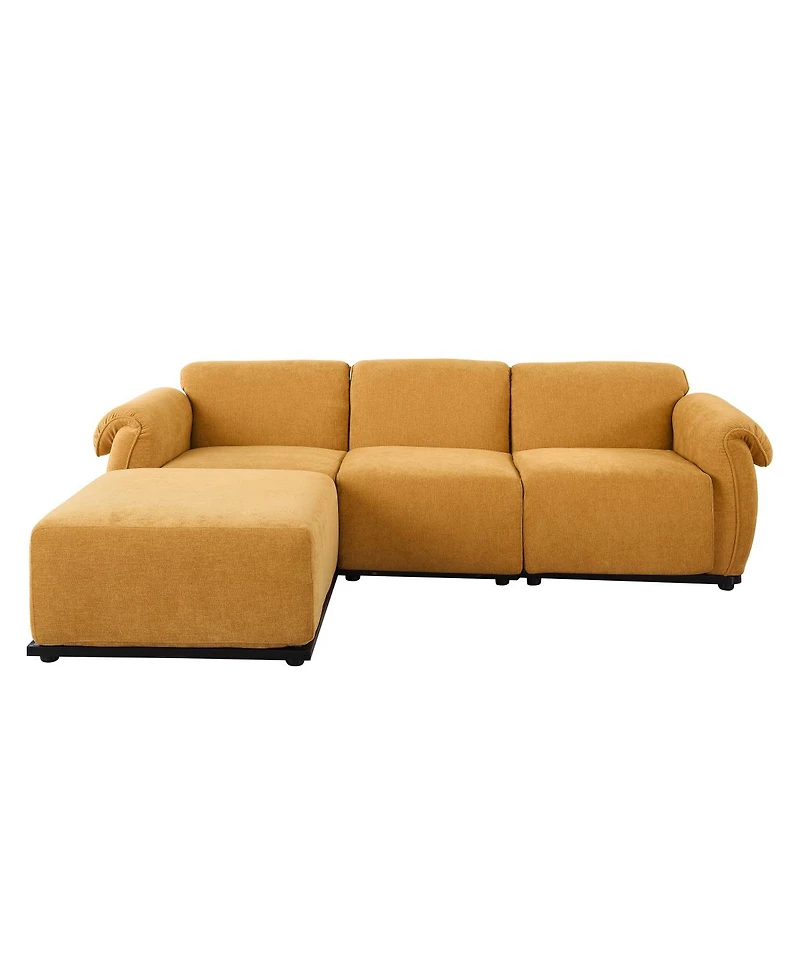 Streamdale Furniture 93" L chenille modular sofa with iron frame