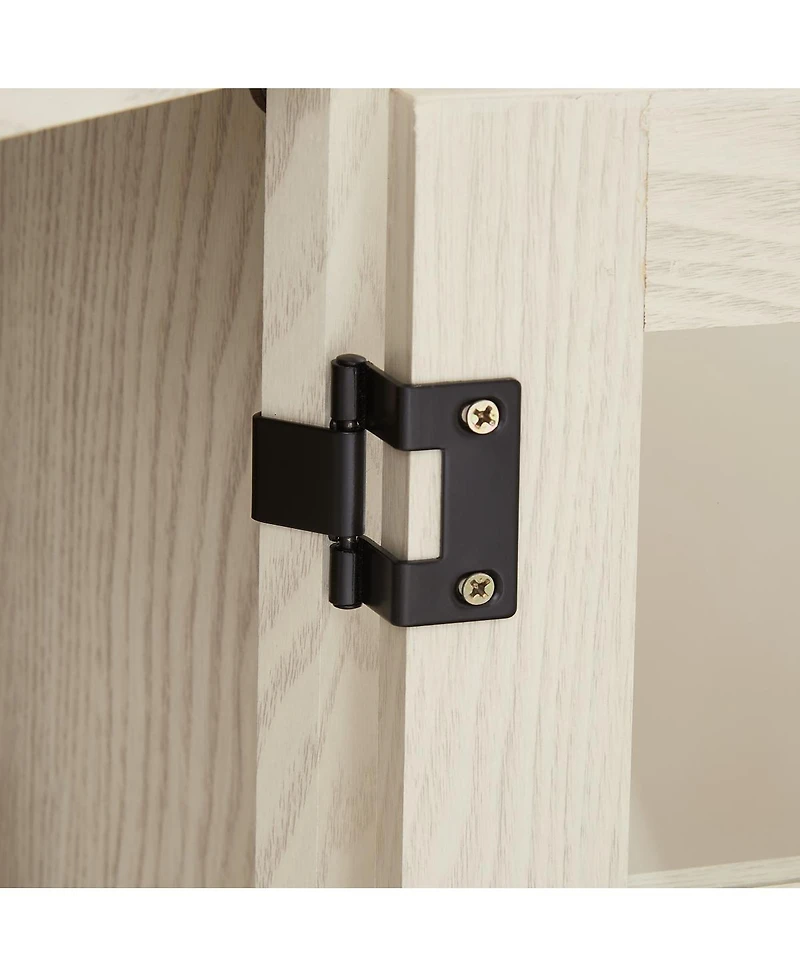 Streamdale Furniture 60.23"W Farmhouse Barn Door Tv Stand with Fireplace Insert