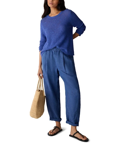 Eileen Fisher Women's High-Waisted Pull-On Ankle Pants, Regular & Plus