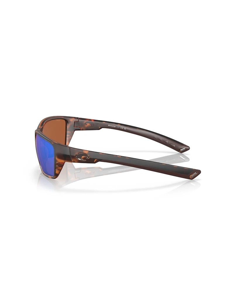 Costa Del Mar Unisex Rectangle Whitetip Polarized Sunglasses, 6S9056