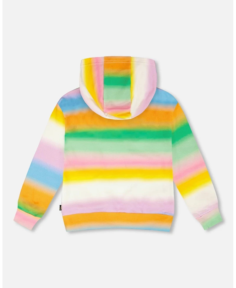 Deux par Toddler Girls Printed French Terry Zip Front Hoodie