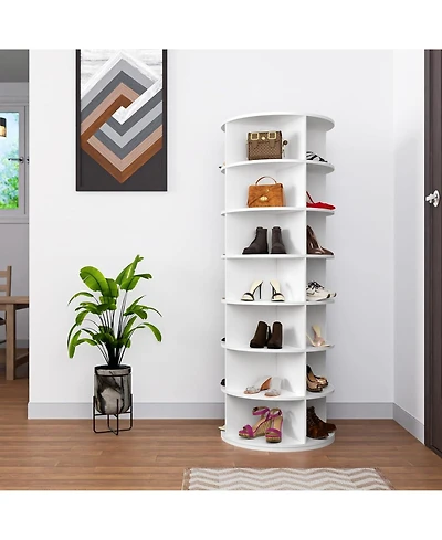Rainsken Tier Rotating Shoe Rack Tower, Vertical Display Stand Round Carousel