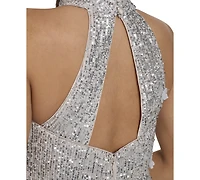 Eliza J Women's Sequin 3D Floral Gown