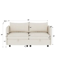 Streamdale Furniture Love Seat Couches, 2 Seater Loveseat Mid Century Modern Sofa Couch With Storage