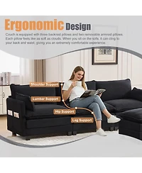 Streamdale Furniture 102" Oversized Modular Sectional Sofa with Movable Ottoman