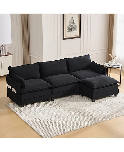 Streamdale Furniture 102" Oversized Modular Sectional Sofa with Movable Ottoman