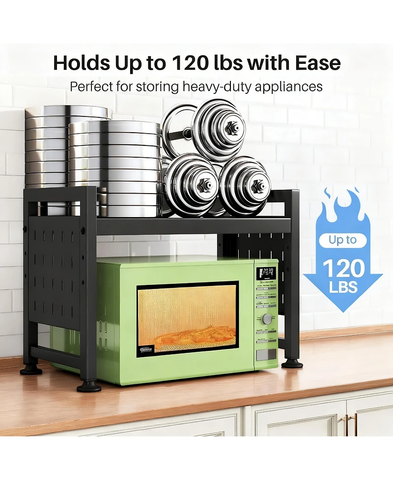 Yigii Expandable, Rust-Proof, Space-Saving 3-Tier Microwave Stand