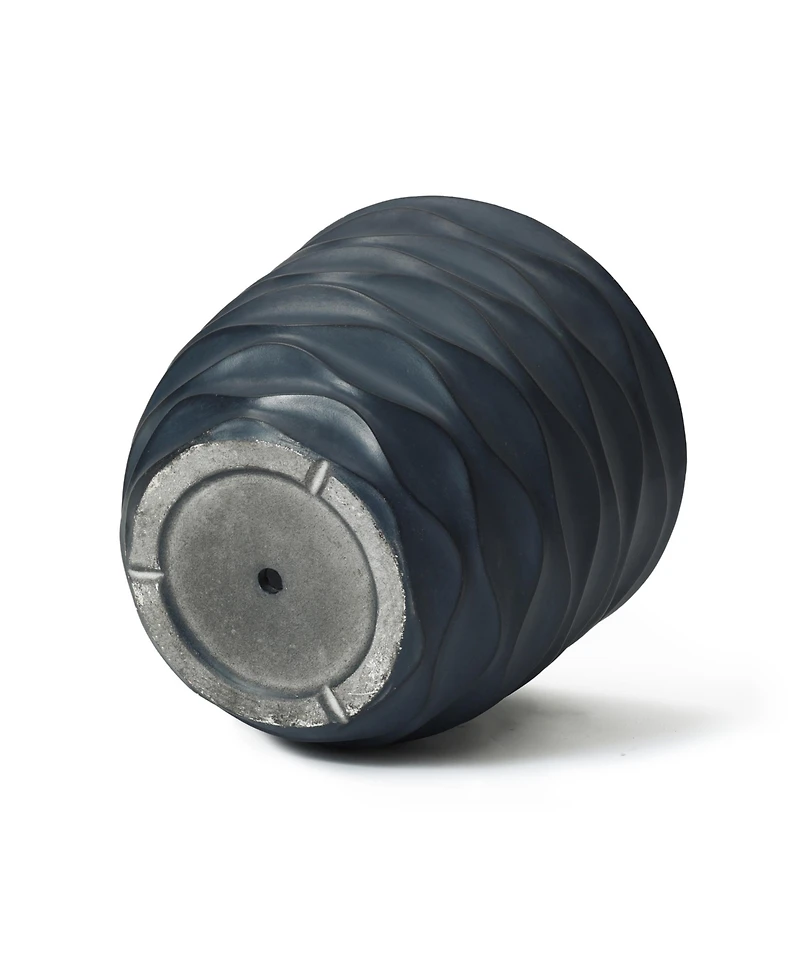 LuxenHome -Inch Round Waves MgO Planter