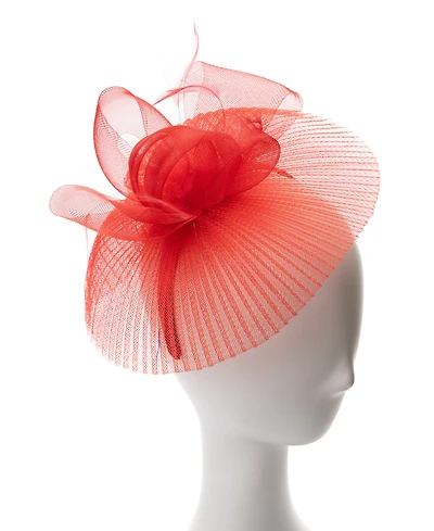 August Hats Pleated Crinoline Bow-Detail Fascinator Hat