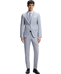 Boss by Hugo Men's Patterned Stretch Chiffon Slim-Fit Trousers