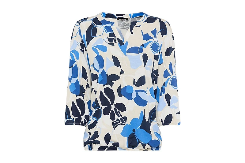 Olsen Women's Graphic Floral Split Neck T-Shirt