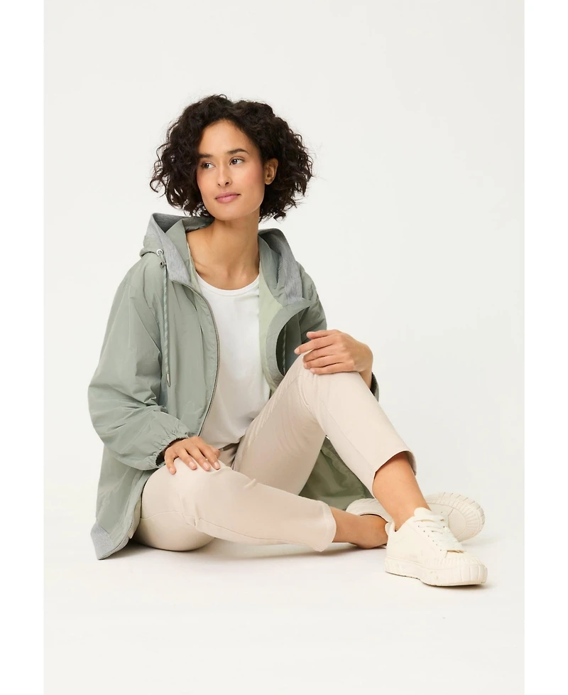 Olsen Women's Mixed Media Hooded Jacket