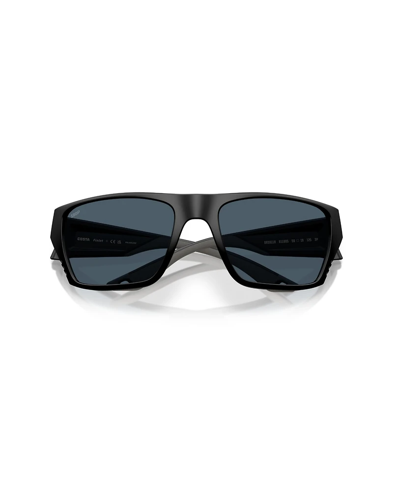Costa Del Mar Men's Rectangle Finlet Polarized Sunglasses, 6S9118