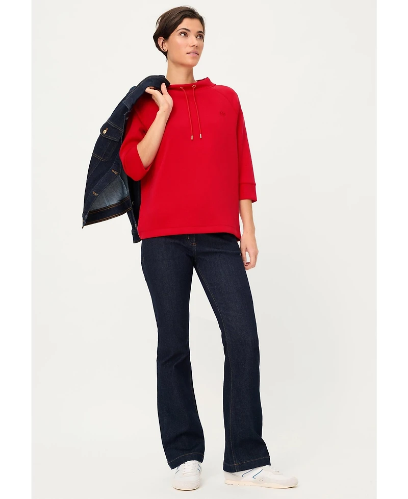 Olsen Women's Scuba Jersey Funnel Neck Top