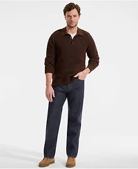 Lands' End Men's Rigid Comfort Waist Classic Fit Stay Blue Jean