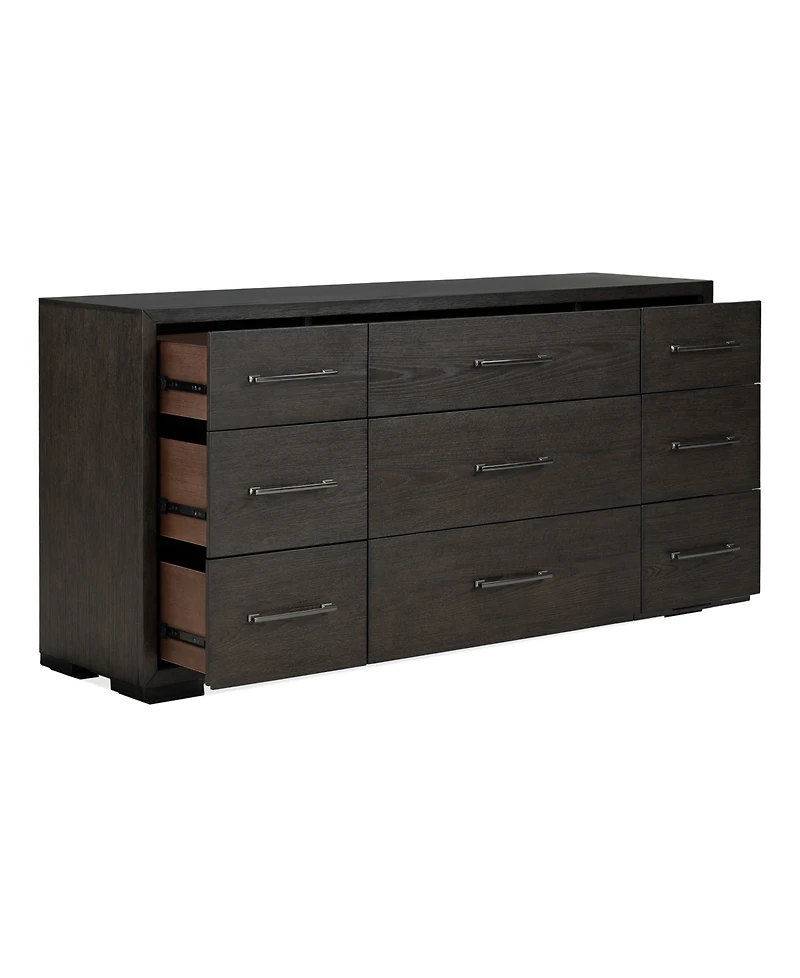 Ryder 35" Oak Veneer 9-Drawer Dresser