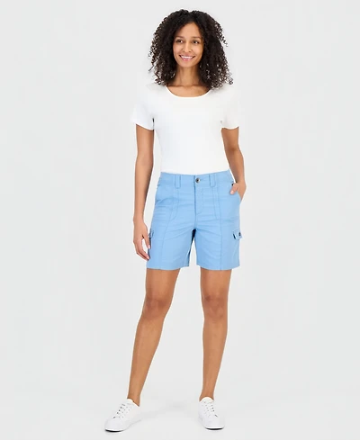 Style & Co Women's Mid Rise Comfort-Waist Cargo Shorts, Macy's Exclusive