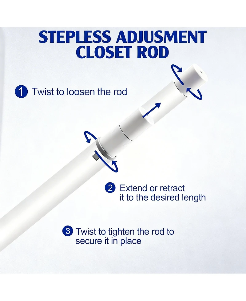 Yigii Expandable Steel Closet Shelves,Wall/Side Mount, Holds 220 lbs