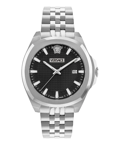 Versace Men's Luxury Silver Stainless Steel Bracelet Watch, 42mm