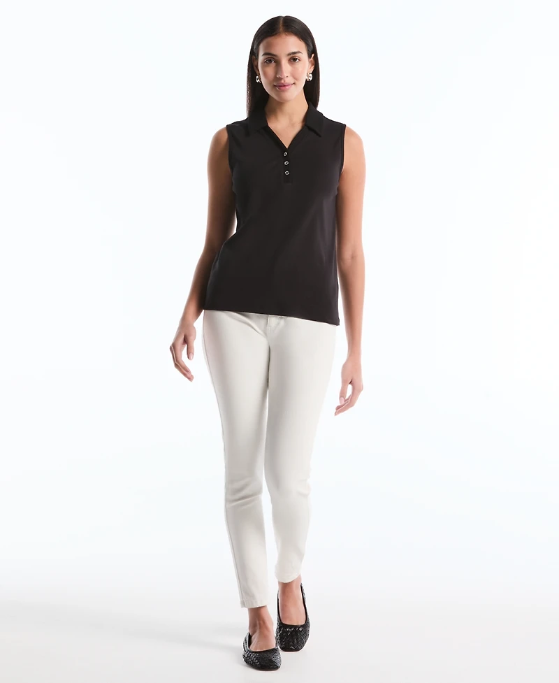 Rafaella Petite Sleeveless Polo Top