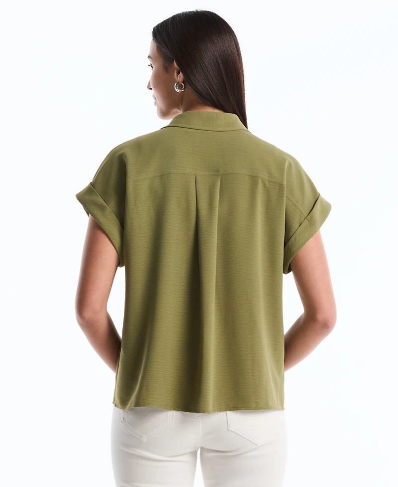 Rafaella Petite Roll Short-Sleeve Shirt