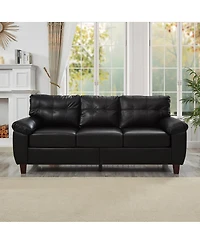 Streamdale Furniture 79" Three Seater Modern Faux Leather Sofa with Storage