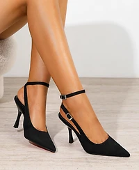Berness Vincentina Ankle Strap Slingback Heels