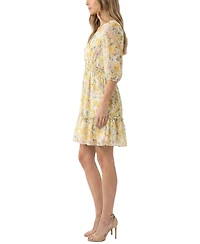 Taylor Women's Floral V-Neck A-Line Dress