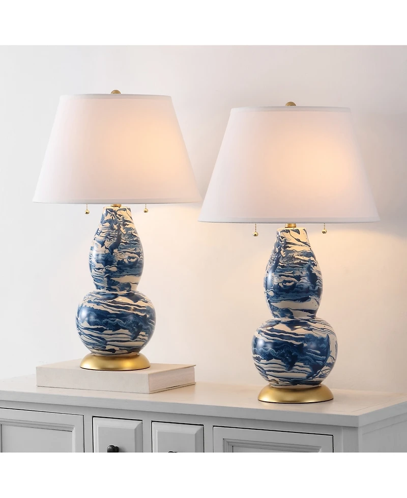 Safavieh Set of 2 Color Swirls Glass Table Lamp