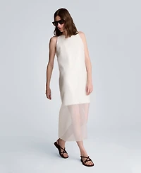 Kenneth Cole Women's Crewneck Sheer Overlay Dress