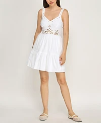 Row A Juniors' Sleeveless Fit and Flare Dress