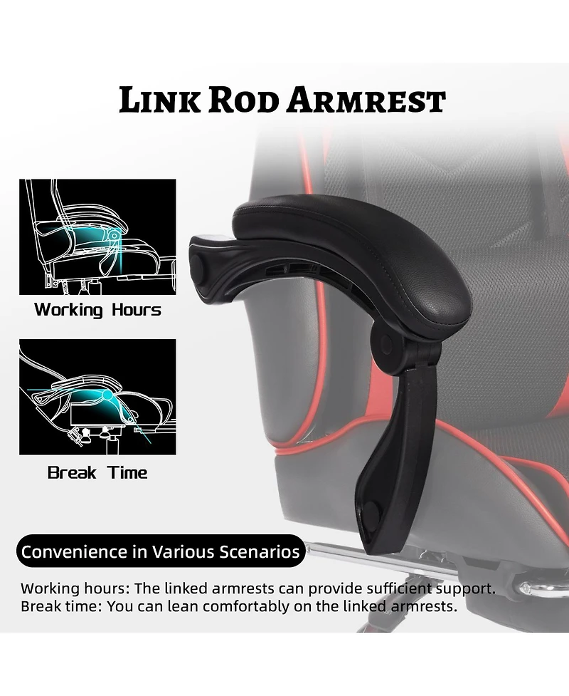 Streamdale Ergonomic Gaming Chair with Footrest & Lumbar Support