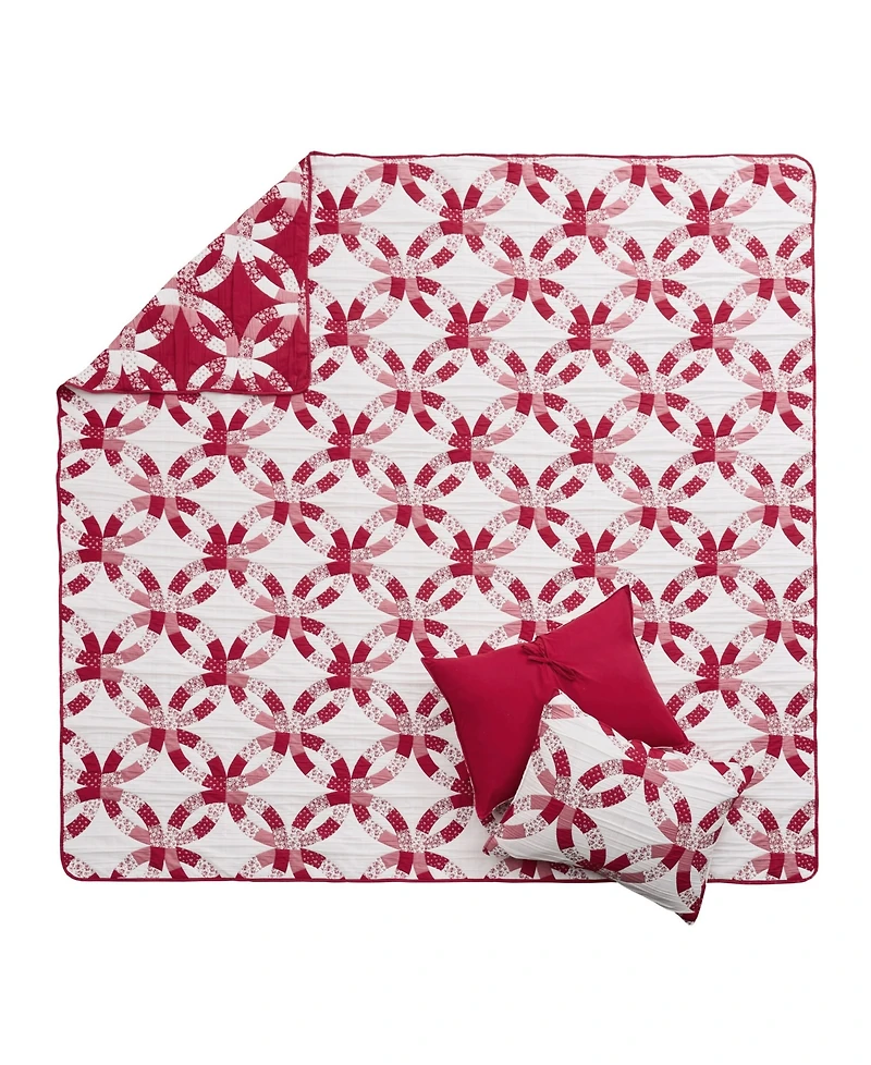 Greenland Home Fashions Wedding Ring Reversible 3-Pc. Coverlet Set, Full/Queen