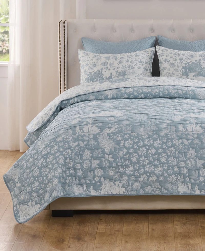 Greenland Home Fashions Toile Patch Reversible 2-Pc. Coverlet Set, Twin/Twin Xl