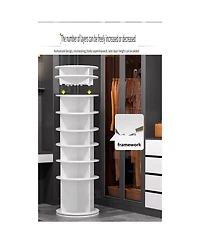 Rainsken 8 Tier Rotating Shoe Rack Tower, Vertical Display Stand Round Carousel, Shoe Storage Organizer for Entryway