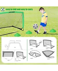 Joyaire Pro-Grade 4x3ft Pop-Up Soccer Goal for Kids – Durable 5-Layer Tear-Resistant Net & 10mm Poles, Portable Training Set with 4 Ball