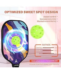 Joyaire Pickleball Paddles Set of 4 Usapa Approved Carbon Fiber, 7.5OZ Lightweight Honeycomb Core, 4 Pickleball, Portable Bag for Beginners