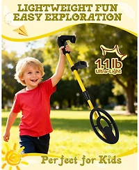 Joyaire Kids Metal Detector with 7.4 Inch Waterproof Coil & Lcd Display, 1.1lb Lightweight, 24-35 Inch Adjustable Foldable for Boys & Girls