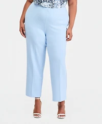 Anne Klein Plus Size Pull-On Straight-Leg Ankle Pants