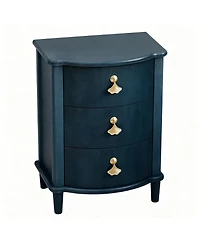 Yigii Vintage Curved Front Nightstand with Leaf Handles