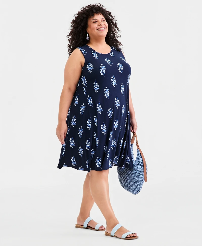 Style & Co Plus Printed Flip-Flop Dress, Macy's Exclusive