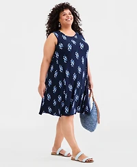 Style & Co Plus Printed Flip-Flop Dress, Macy's Exclusive