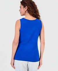 Style & Co Petite Square Neck Cotton Tank Top, Macy's Exclusive