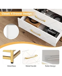 gaomon Wooden Dresser for Bedroom, Dressers & Chest of Drawers with 4 Drawer, Wood nightstand for Storage and Organization