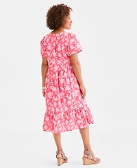 Style & Co Women's Printed Cotton Gauze Midi Dress, Macy's Exclusive
