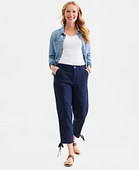 Style & Co Women's Tie-Hem Linen-Blend Pants, Macy's Exclusive