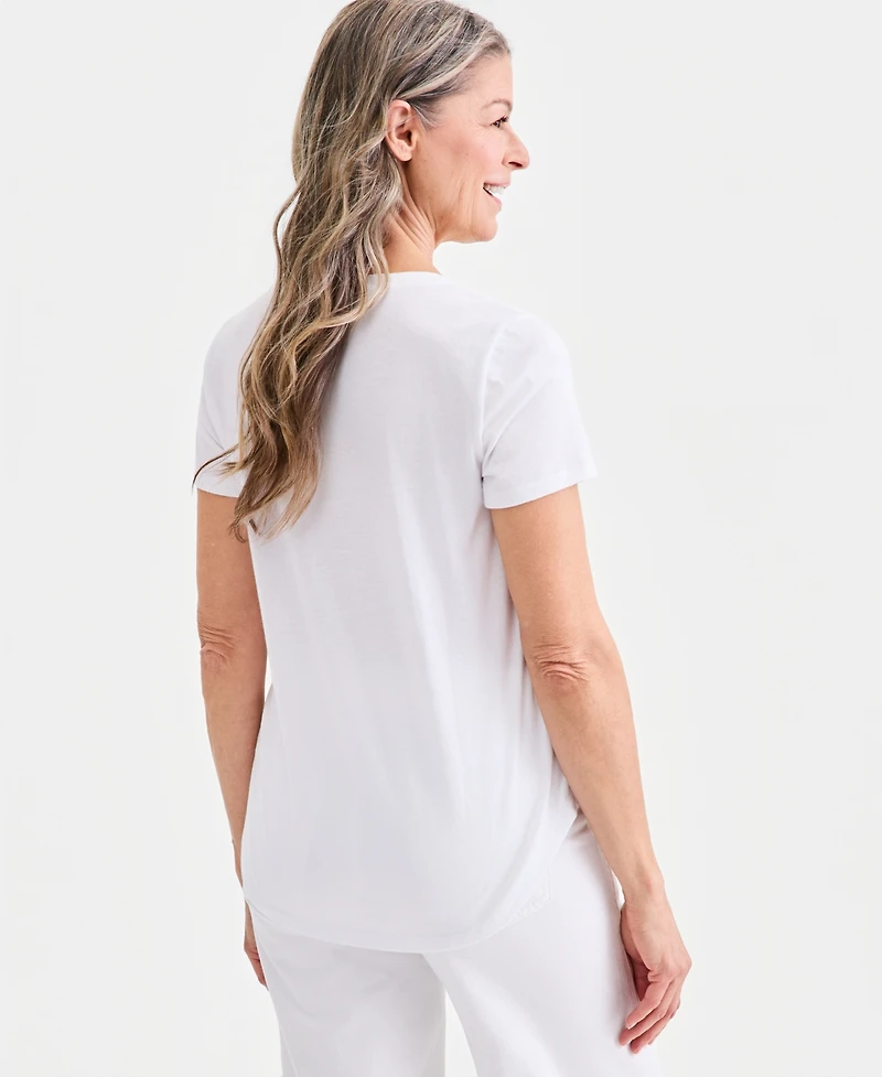 Style & Co Women's Americana Graphic Short-Sleeve Crewneck T-Shirt, Macy's Exclusive