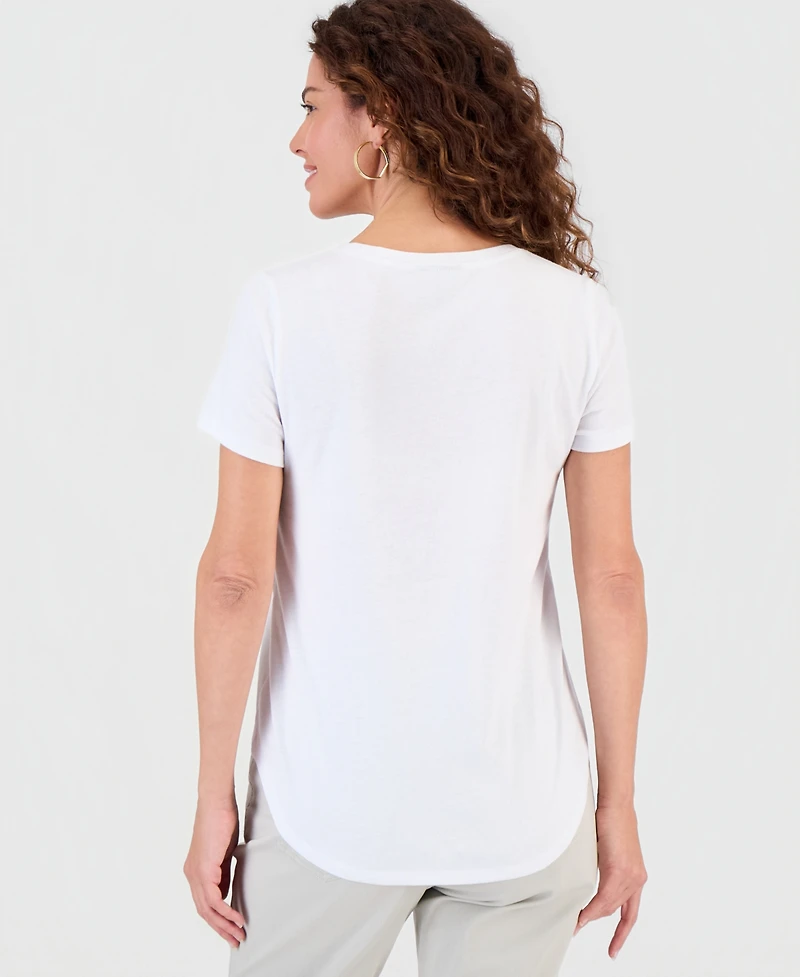 Style & Co Women's Graphic Short Sleeve Crewneck T-Shirt, Macy's Exclusive